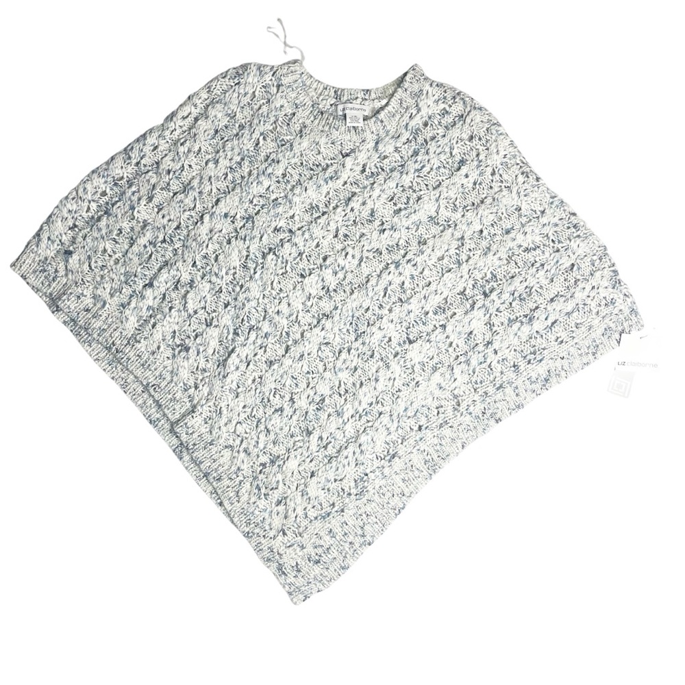 Liz Claiborne Blue & Off white Poncho
